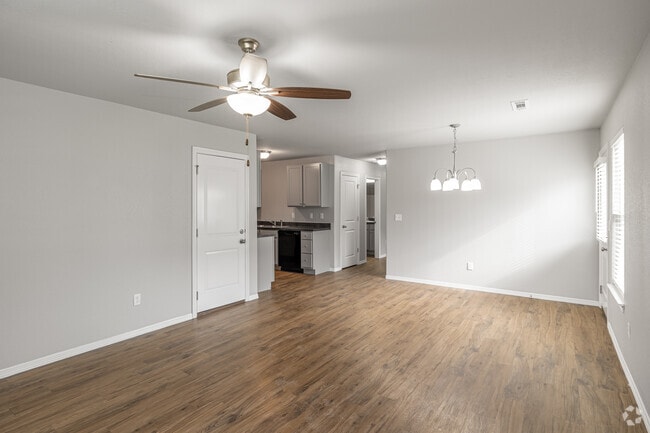 3BR, 2BA - 1,101SF - Living Room - Haden Holly Station Duplexes & Townhomes