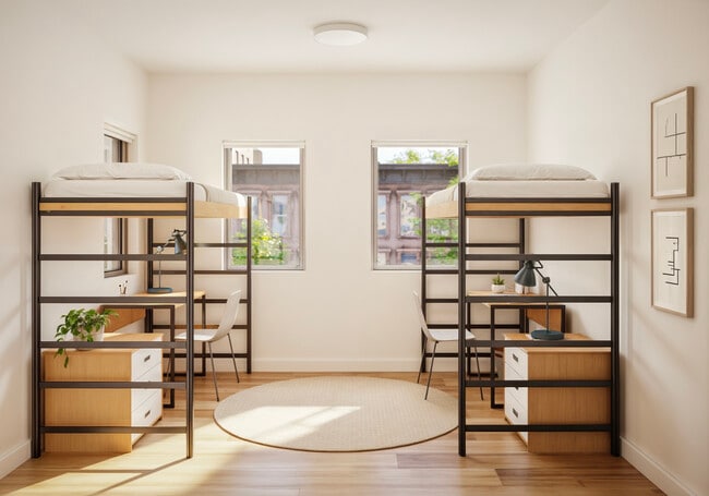 Lofted Beds Rendering - FOUND Study Downtown Berkeley