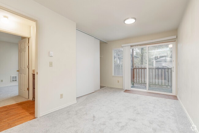 2BR, 1BA - 726SF Primary Bedroom - Raleigh Firs