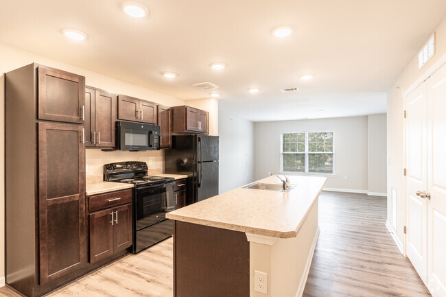 2HAB, 1,5BA - Cocina y sala de estar - The Arbors at Hull Street Senior Apartments