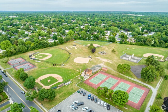 Cedar Road Park in Commack has a ballfield or tennis court for everyone.