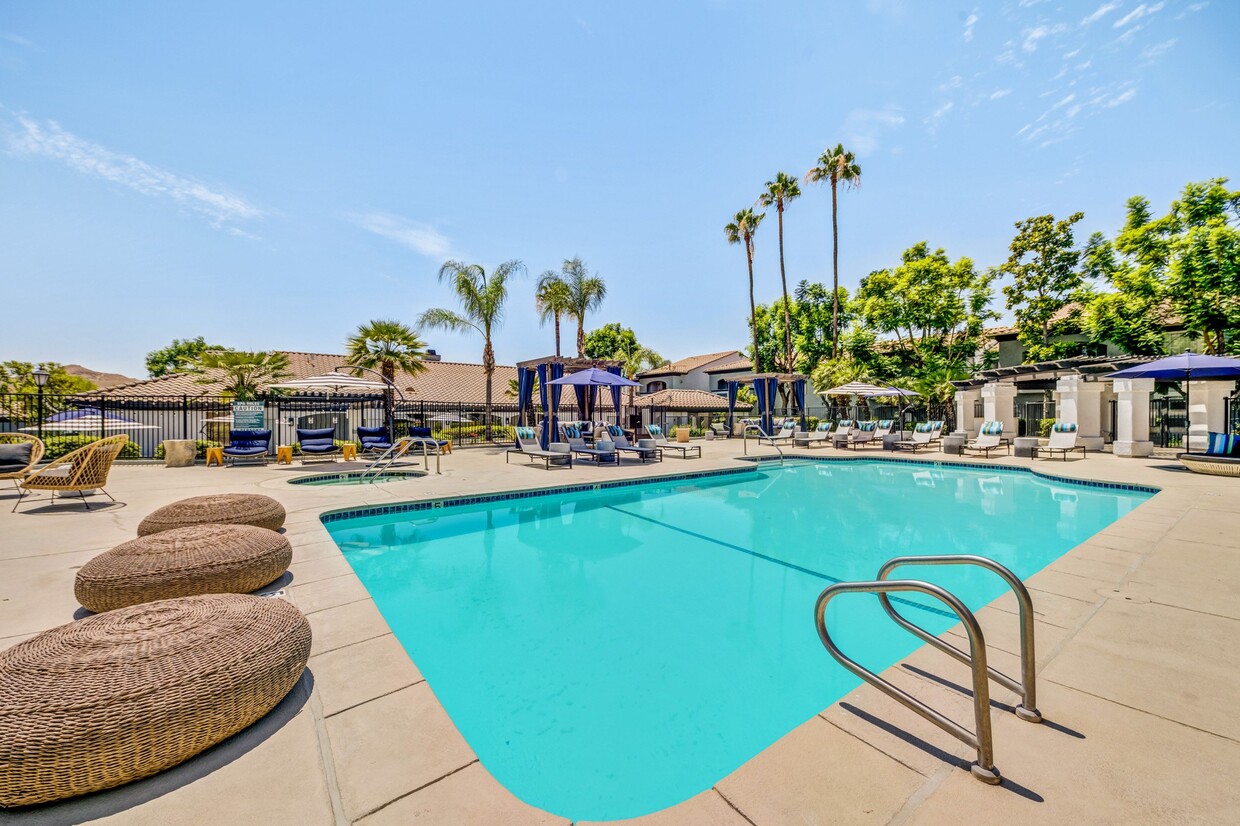 Resort Style Pool and Sun Deck at The Hills at Quail Run in Riverside, California - The Hills at Quail Run Apartment Homes