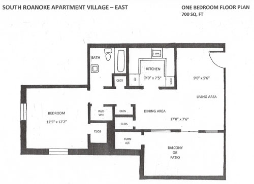 1BR/1BA - South Roanoke Apartment Village