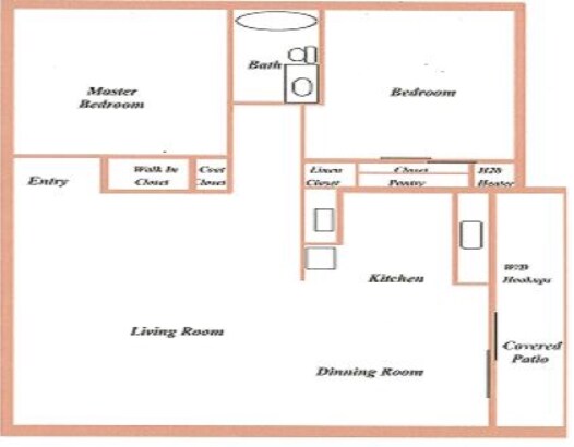 Plano de planta - Willow Wood Apartments