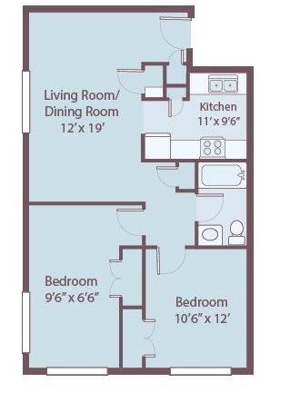 2HAB/1BA - Poplar Manor Apartments