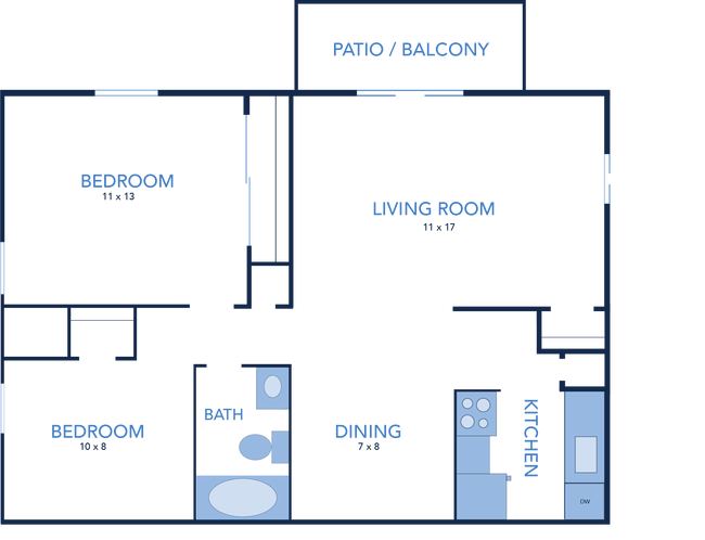 Plano de planta - Colonial Court Apartments