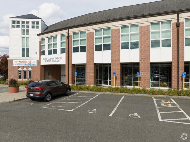 A large and new library in East Longmeadow.