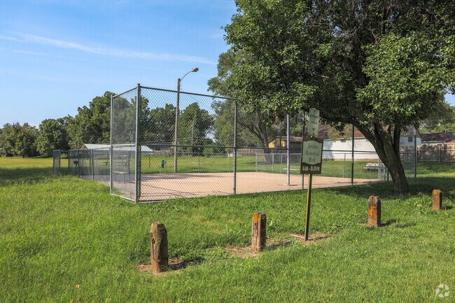 There is a fenced basketball court at Park City's Jardine Memorial Park.