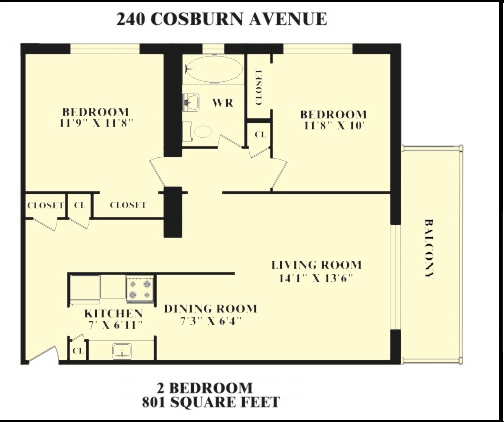 2BR/1BA - 240 Cosburn Ave