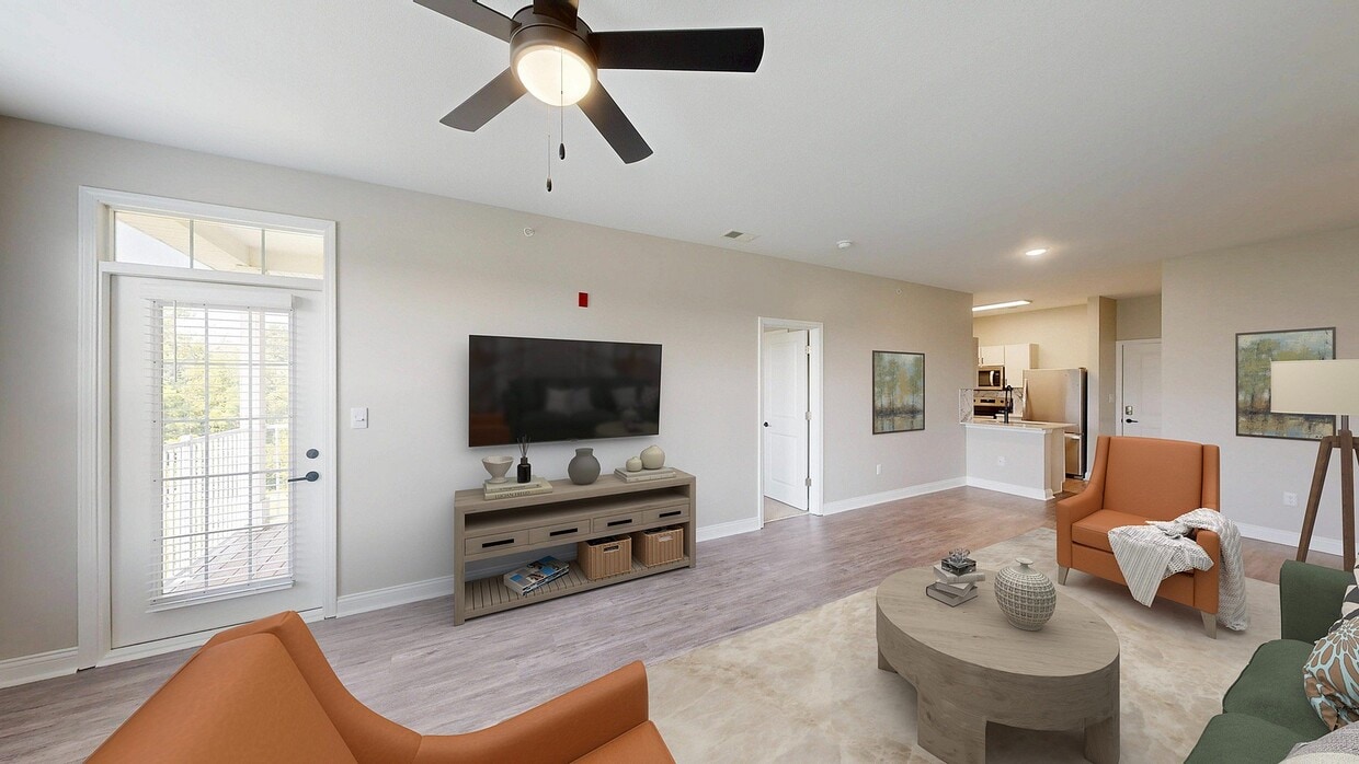 Newly Renovated Living Room - Double Creek Flats Apartments