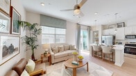 Located at 3800 Viceroy Place in DeLand, FL, this well-designed 2-bedroom, 3-bathroom single-story home offers a functional and cohesive layout ideal for modern living. Light wood-style flooring flows throughout, complemented by a clean, neutral palette that enhances the sense of openness.

The kitchen is a standout feature, boasting white shaker cabinetry extending to the ceiling, stainless steel appliances, quartz countertops, a central island with pendant lighting, and an adjacent walk-in pantry with open shelving — offering excellent storage and workspace.

The combined kitchen and living area creates a connected, social atmosphere. The living room benefits from a large window with natural light, a ceiling fan, and ample space for seating. A welcoming hallway entry includes a coat hook area and access to the main rooms.

The primary bedroom is a comfortable retreat with wood-tone flooring and direct access to an en-suite bathroom, which features a dual-sink vanity with white cabinetry, quartz countertops, and a glass-enclosed tiled shower. A walk-in closet is conveniently accessible from the bathroom.

The second bedroom is well-proportioned with room for a full bed and nightstands. A second bathroom includes a tub-shower combo. A dedicated laundry area and three closets add practical storage. The exterior features a private grassy outdoor area, perfect for relaxing.