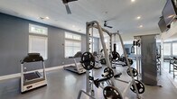 Located at 202 Onley Rd in Salisbury, Maryland, this fitness center offers a comprehensive workout environment thoughtfully organized across a generously sized single-floor space. The facility is divided into distinct training zones, each designed to support a variety of fitness routines and exercise styles.

The cardio area features a row of Matrix treadmills positioned along a gray accent wall, accompanied by elliptical trainers and stationary cycling bikes. Large windows with horizontal blinds line the walls, inviting ample natural light throughout the space and providing views of the surrounding greenery. Ceiling fans are installed throughout, contributing to comfortable airflow during workouts.

The strength training section is well-appointed with power racks loaded with Olympic weight plates, a cable machine, and a full dumbbell rack offering a wide range of weights. Wall-mounted mirrors expand the visual depth of the room and support proper form during lifts. Overhead, wall-mounted televisions provide entertainment for users.

A functional training area rounds out the facility, equipped with a heavy punching bag, medicine balls, resistance accessories, and floor matting for bodyweight and dynamic movements. The durable rubberized flooring throughout ensures safety and stability. Glass-paned doors connect the fitness floor to an adjoining corridor, and clean white and gray walls lend the space a modern, professional aesthetic.