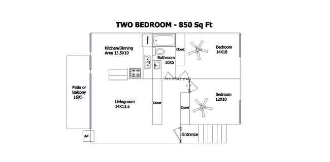 2BR/1BA - Brookside Apartments