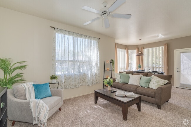 2BR, 2BA - 1,125SF - Living Room - The Villas At Camelback Crossing