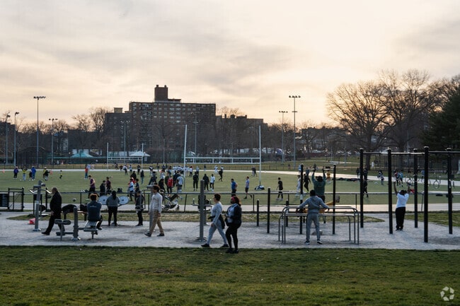 The athletic fields at Pelham Bay Park in the Bronx offer a variety of sports facilities.