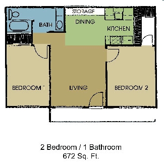 2HAB/1BA - Creekside Village Senior Apartments