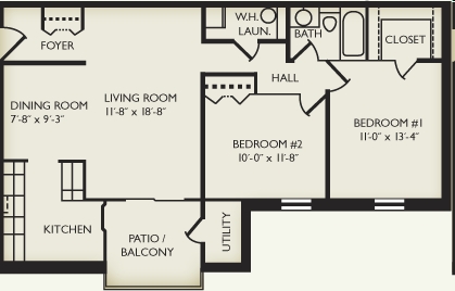 2BR/1BA - Willow Woods Apartments