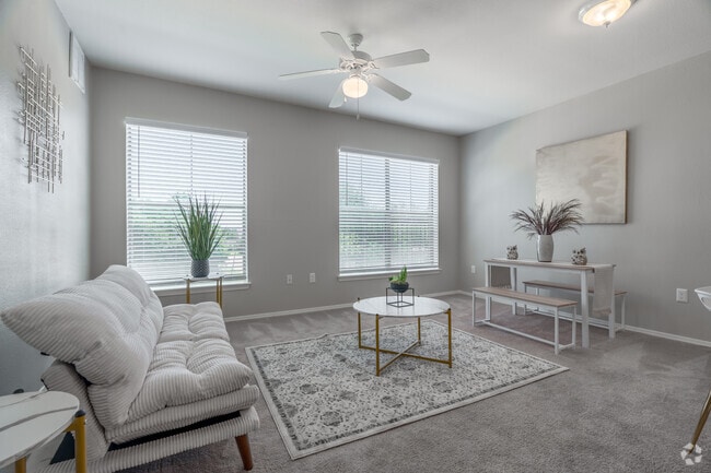 2BR, 2BA - 925SF - Living Room - Lewisville Green