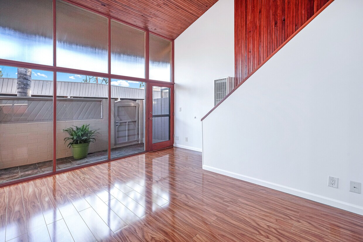 Living Room, Front Patio, & Stairs to Bedroom - 275 S Church Ln
