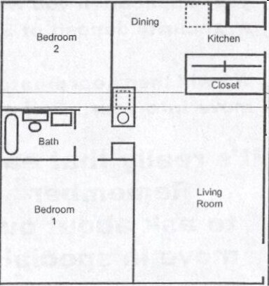 2 habitaciones/1 baño - Indian Village Apartments