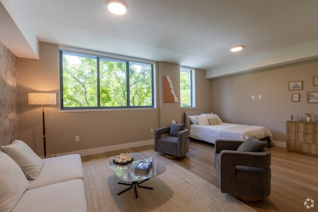 Studio - 1BA -555SF - Living Room & Bed - Residences at Nomi 55+ Active Adult Apartment Homes