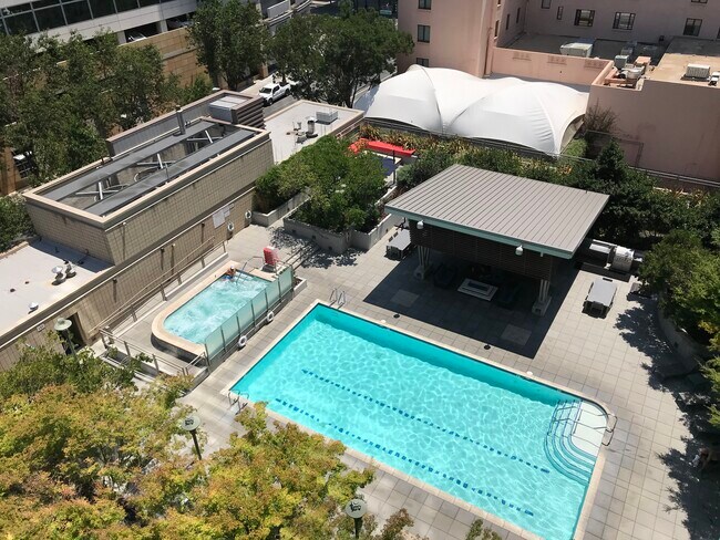 view of pool from balcony - 38 N Almaden Blvd