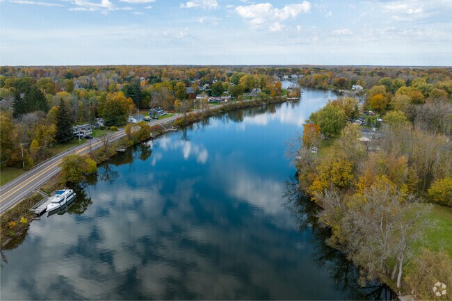 Belgium is bordered on one side by the Seneca River.