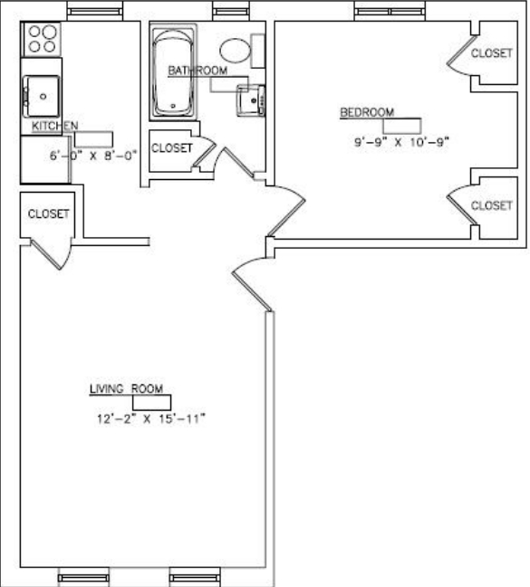 1BR/1BA - College Arms