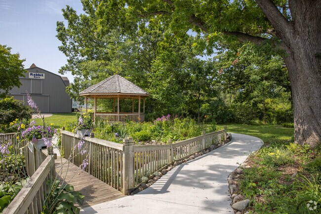 Gazebo and gardens at Springfield Oaks Park.