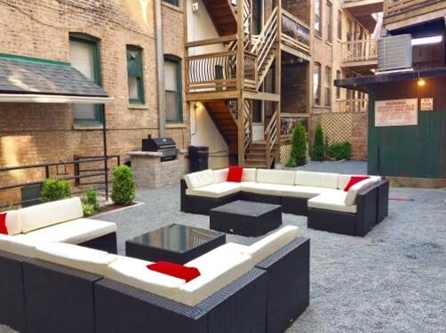 Back Court Yard - Clark & Orchard Apartments