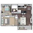 2 Bed • 1 Bath