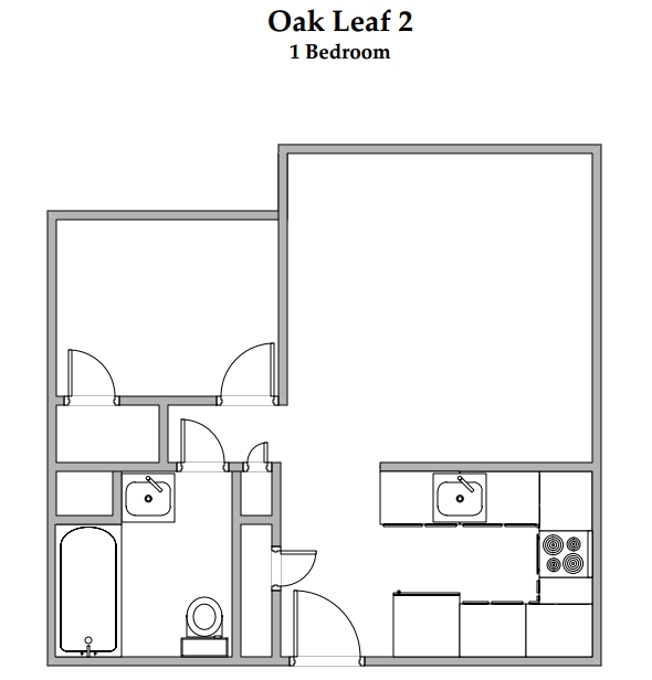 1BR/1BA - Oak Leaf 2
