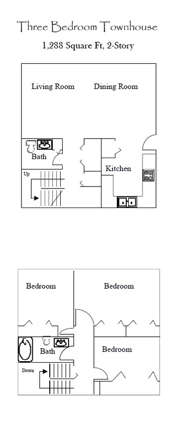 3BR/1.5BA Townhome - Village North Apartments