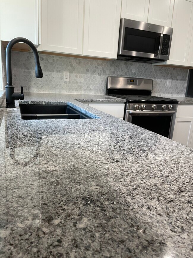 Enjoy luxurious granite countertops, sink, faucet, and a window view at the kitchen sink! - 40 John St