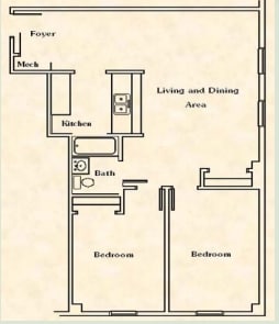 2BR/1BA - Robertson's Senior Apartments