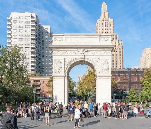 Washington Square Park with its famous arch