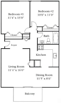 2HAB/1BA - Golfside Apartments