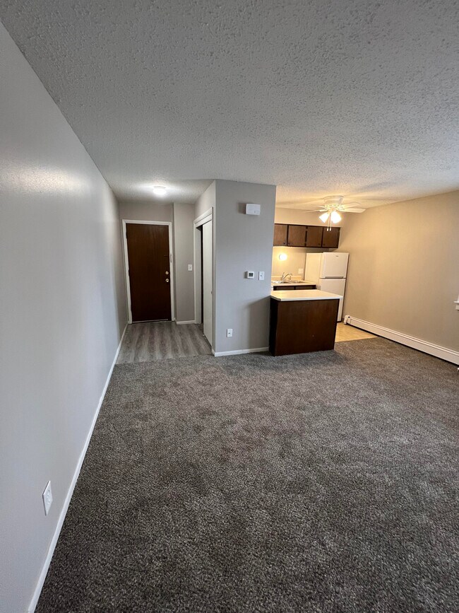 Hallway with closet, Livingroom, and Kitchen - 2109 W 1st St