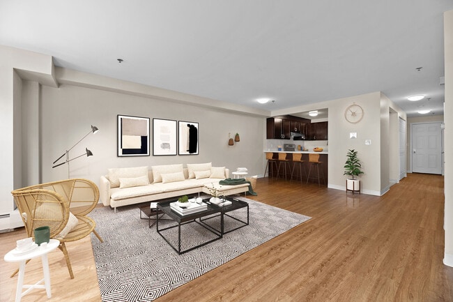 Open-concept living spaces with modern finishes at Mission Main. - Mission Main