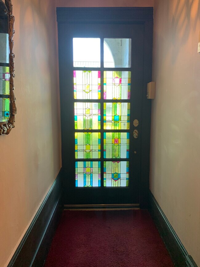 Stain glass on main door - 3685 24th St