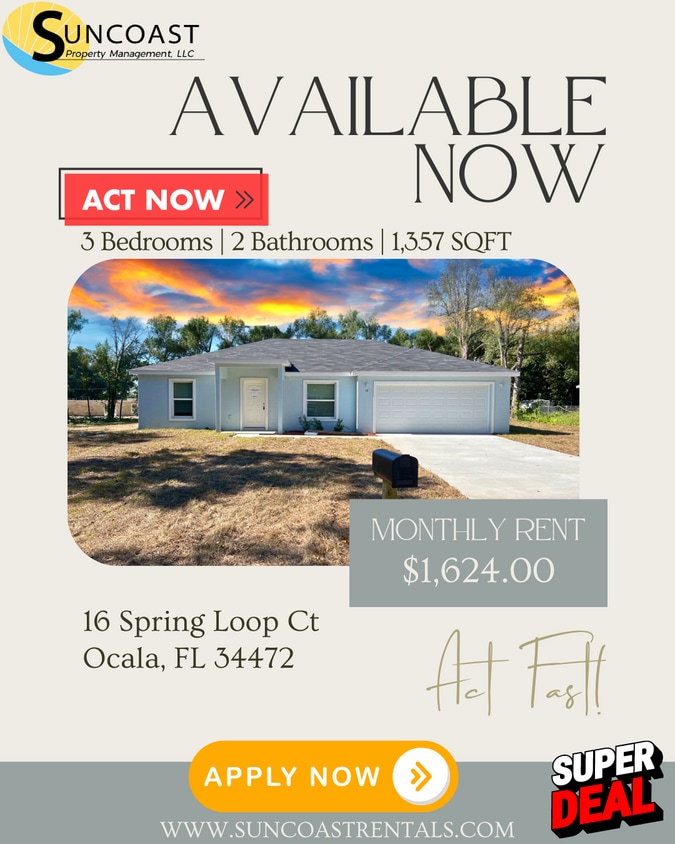 16 Spring Loop Ct, Ocala, FL 34472 House Rental in Ocala, FL