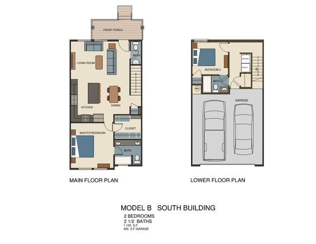Model B - 2 Bd Suites/2.5 Bath - 5334 Kenneth Ave