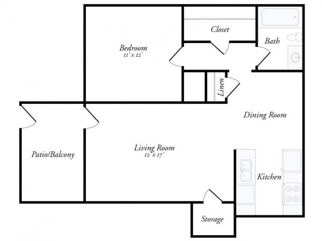 1BR/1BA - Walker House Apartments