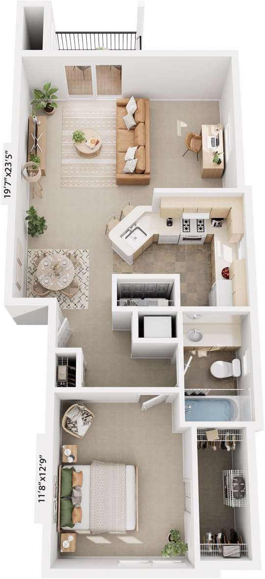 Tracy Creek Apartment Homes – One Bedroom End