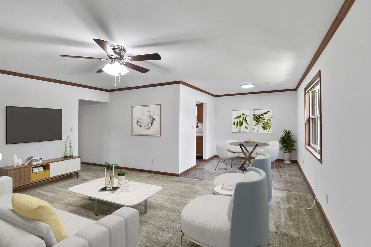 Sala de estar 2HAB (escenario virtual) - Wilshire Townhomes