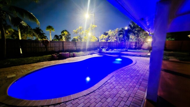 Pool at night - 6070 Serene Run