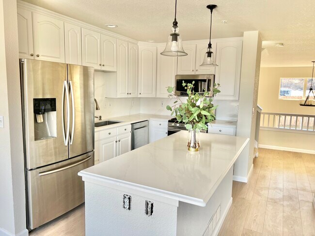 Brand new quartz counter tops and backsplash with Samsung Appliances. - 623 Tantra Dr