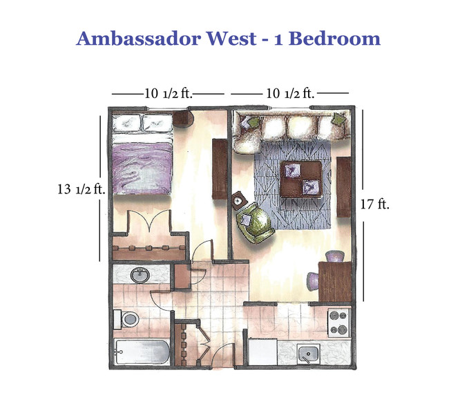 Una habitación/Un baño - Ambassador West