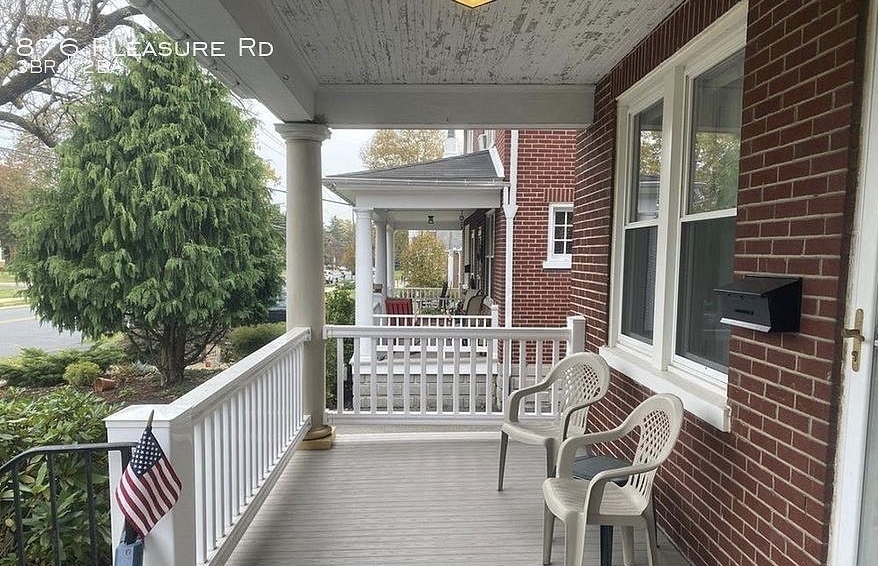 Front porch facing school - 876 Pleasure Rd