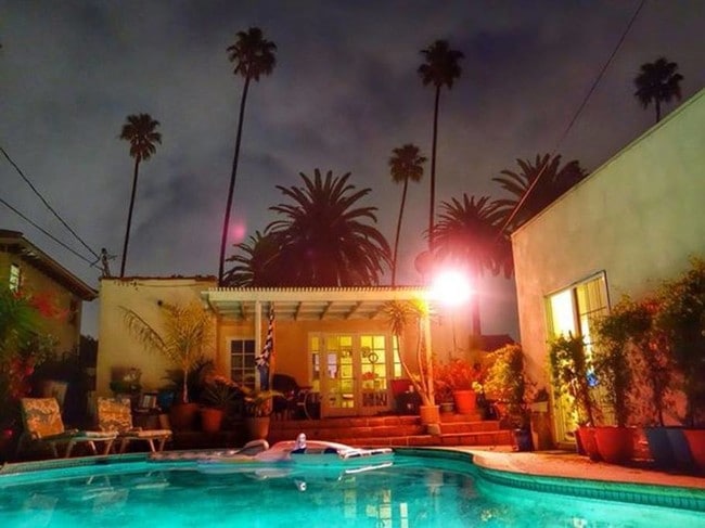 backyard with pool - 223 S Carson Rd